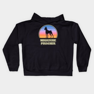 Miniature Pinscher Vintage Sunset Dog Kids Hoodie